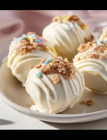 Banana Pudding Easter Truffles showcased on a decorative plate