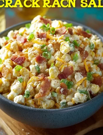 A vibrant bowl of Crack Corn Salad featuring fresh ingredients and colorful toppings.