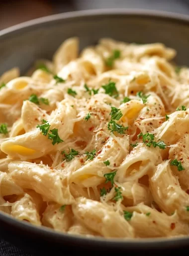 One-pot creamy garlic pasta dish ready for a quick weeknight dinner