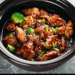 Dump and Go Crockpot Teriyaki Chicken served on a plate