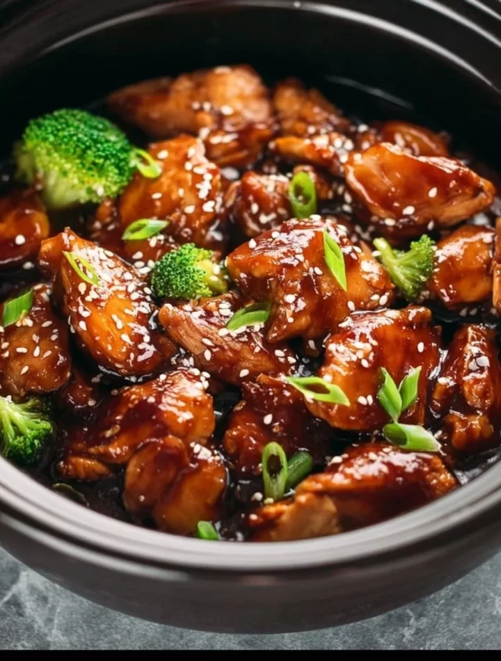 Dump and Go Crockpot Teriyaki Chicken served on a plate