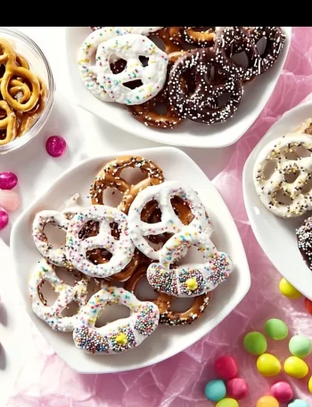 Colorful Easter Pretzels decorated for spring celebrations