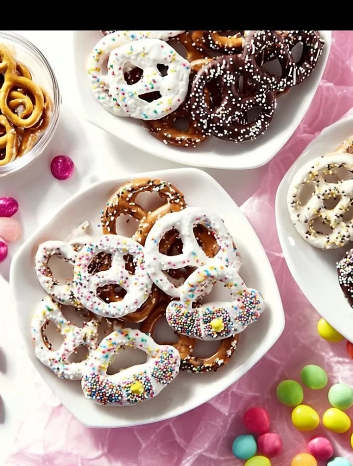 Colorful Easter Pretzels decorated for spring celebrations