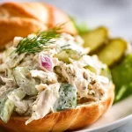 Delicious dill pickle chicken salad with fresh ingredients and bold flavors.