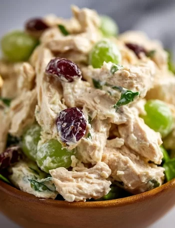 High Protein Chicken Salad with fresh ingredients in a bowl