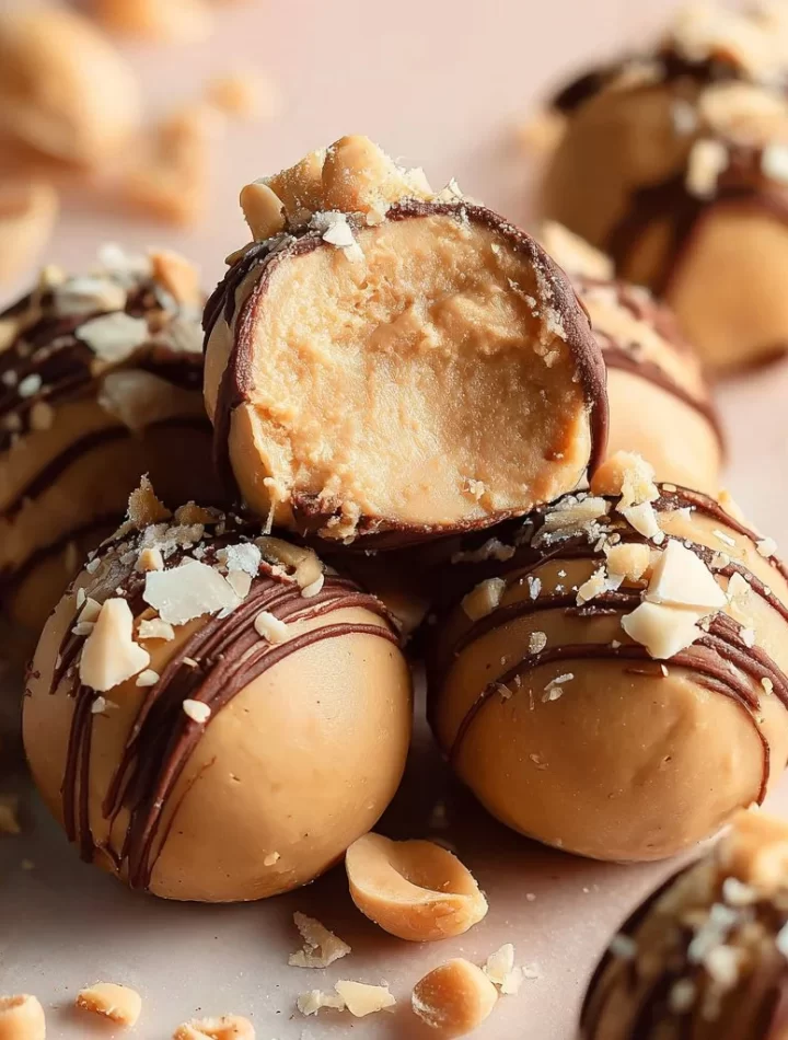 High protein frozen peanut butter Greek yogurt bites for a healthy snack.