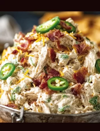 Jalapeno Popper Keto Chicken Salad with avocados and cream cheese
