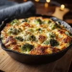 Keto Chicken Alfredo Broccoli Bake with creamy sauce and broccoli