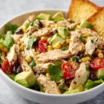 Delicious Southwest Chicken Salad with grilled chicken and fresh vegetables.