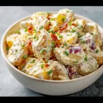 Creamy steakhouse potato salad served as a flavorful side dish