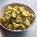 Delicious Turkish Dill Potato Salad with fresh herbs and spices