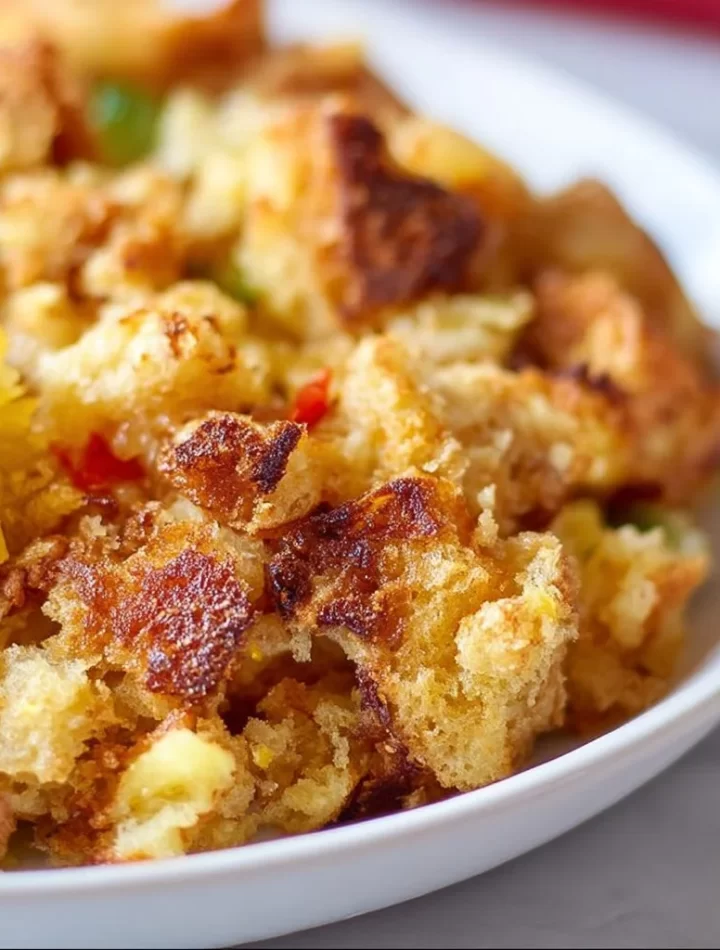 5 Ingredient Pineapple Stuffing dish ready to serve