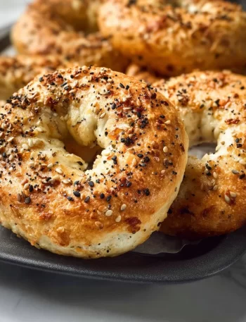 Delicious air fryer protein bagels ready to eat, healthy breakfast option.
