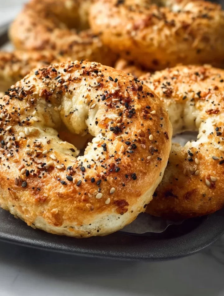 Delicious air fryer protein bagels ready to eat, healthy breakfast option.