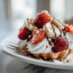 Assorted beach snacks including fruits, nuts, and chips for seaside enjoyment.
