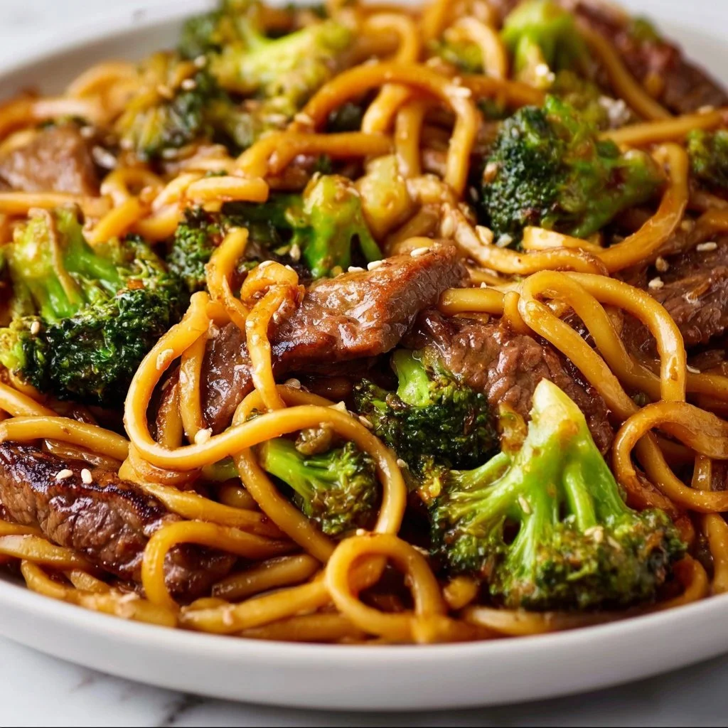 Beef and Broccoli Lo Mein Noodles