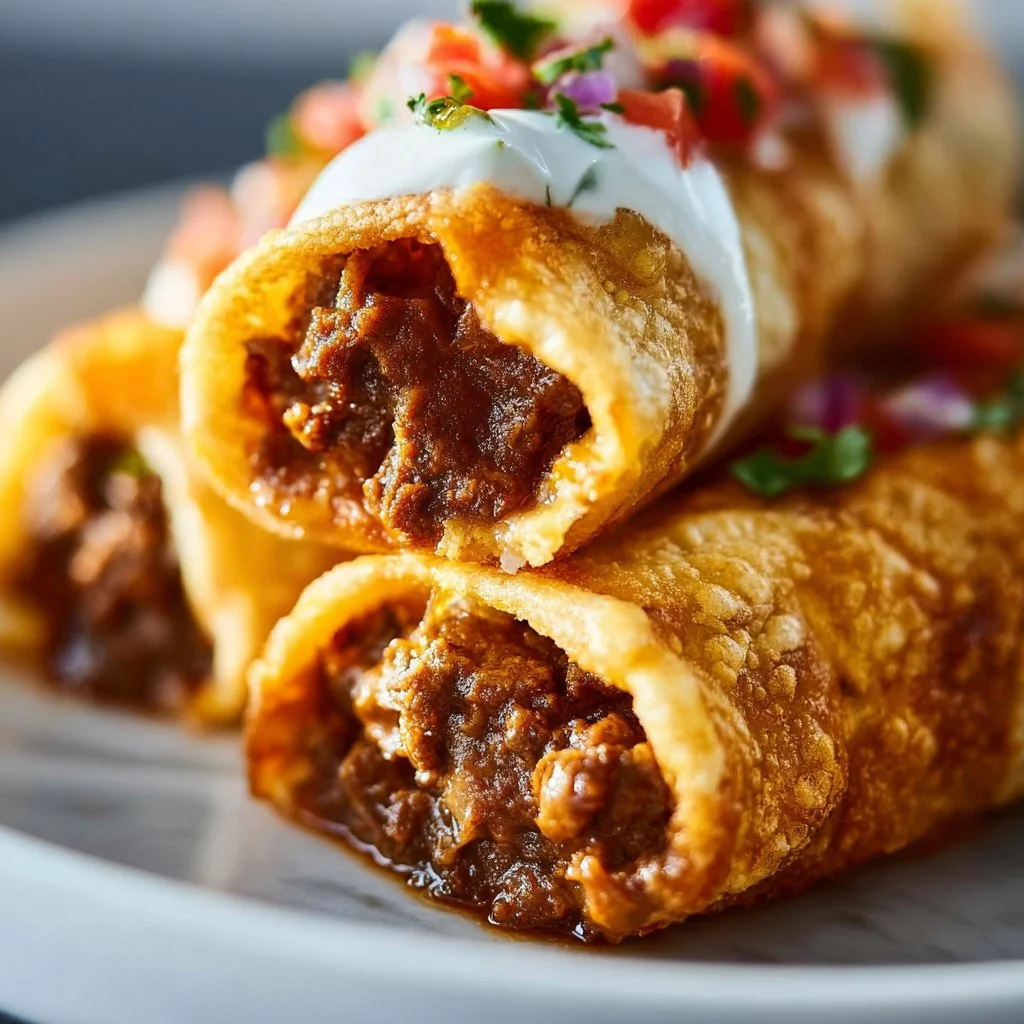 Beef and Cheese Chimichangas