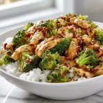 High protein chicken and broccoli bowl for a healthy meal