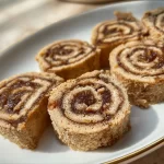 Delicious no-bake vegan cinnamon rolls topped with creamy icing