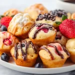 Delicious bite-sized pancake mini muffins on a plate