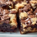 Delicious brown butter brookies with a golden brown edge and gooey center.