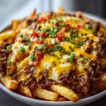 Delicious Cheeseburger Casserole topped with golden french fries and melted cheese