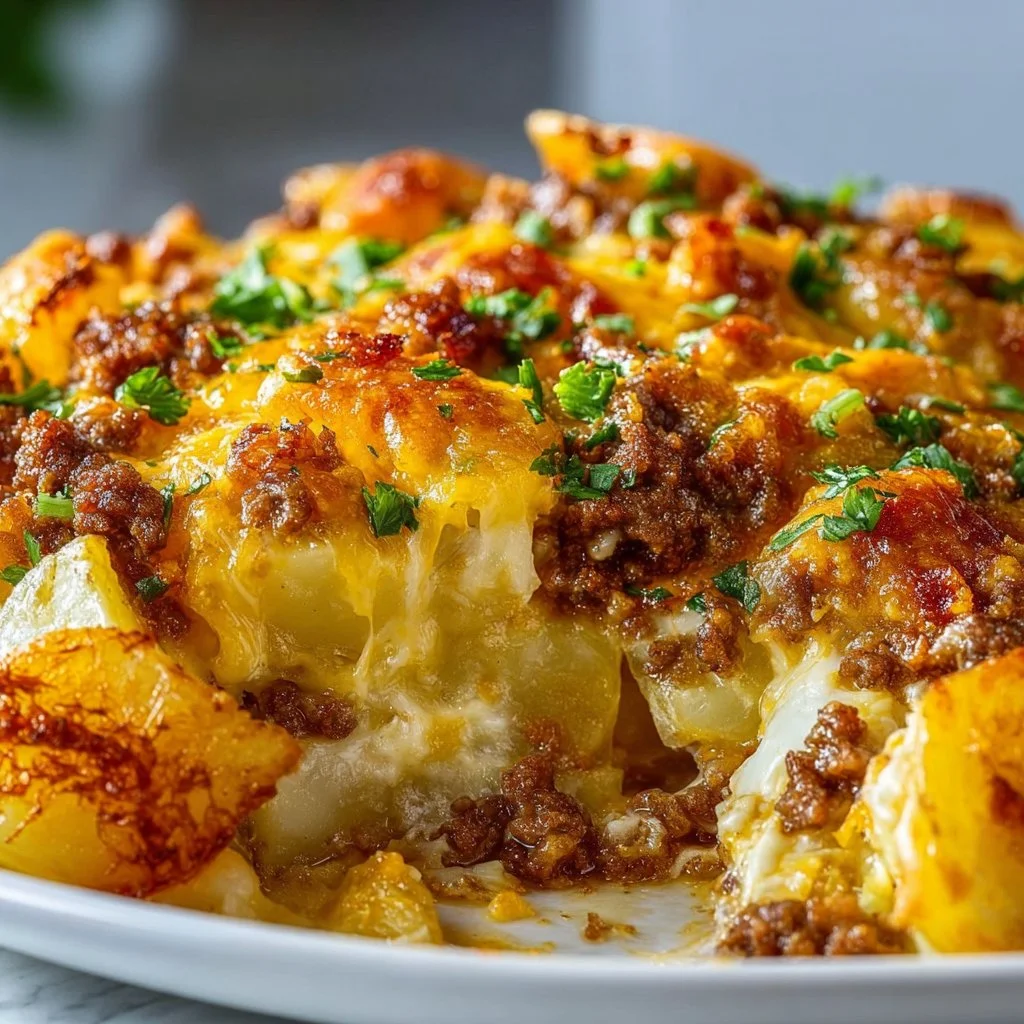 Cheesy Hamburger Potato Casserole
