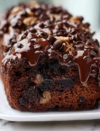 Deliciously moist Chocolate Banana Bread with rich chocolate and ripe bananas