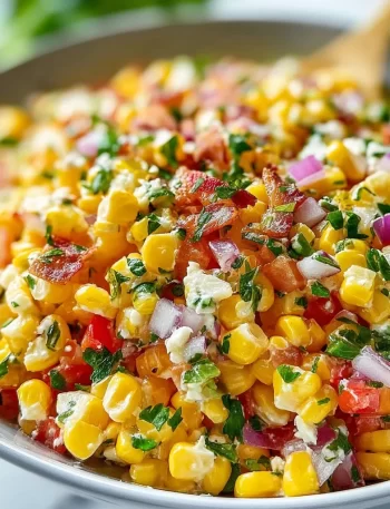Delicious crack corn salad served in a bowl, perfect BBQ side dish.