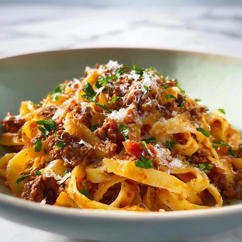 Creamy Fettuccine Bolognese