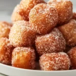 Delicious crispy air fryer churro bites with cinnamon sugar coating