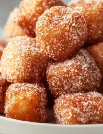 Delicious crispy air fryer churro bites with cinnamon sugar coating