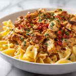 Crock Pot Cajun Chicken Pasta with creamy sauce and spices