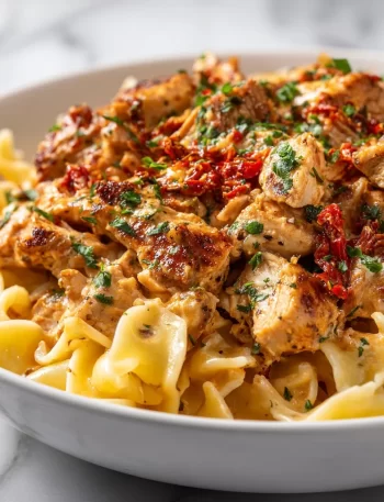 Crock Pot Cajun Chicken Pasta with creamy sauce and spices