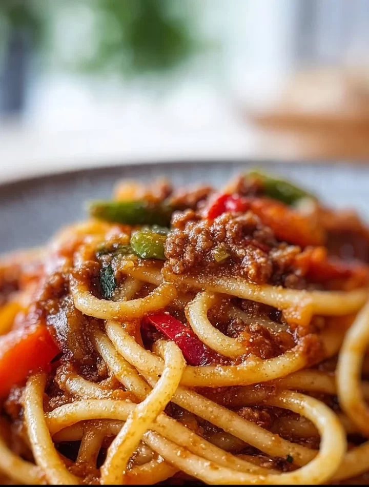 Delicious bowl of Southern Spaghetti, a comforting and easy-to-make dish.