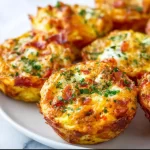 Hash brown egg cups baked with egg and spices for a delicious breakfast.