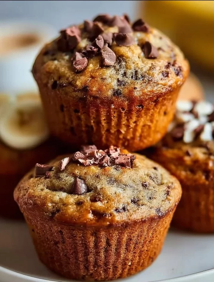 Delicious Healthy Banana Bread Protein Muffins freshly baked