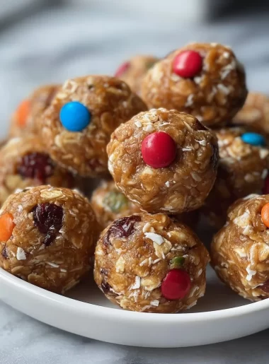Delicious high protein energy balls made with nuts and seeds for a healthy snack.