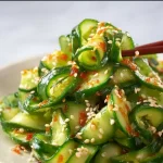 Delicious Japanese cucumber salad with fresh ingredients and vibrant presentation