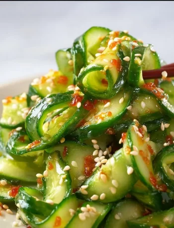 Delicious Japanese cucumber salad with fresh ingredients and vibrant presentation