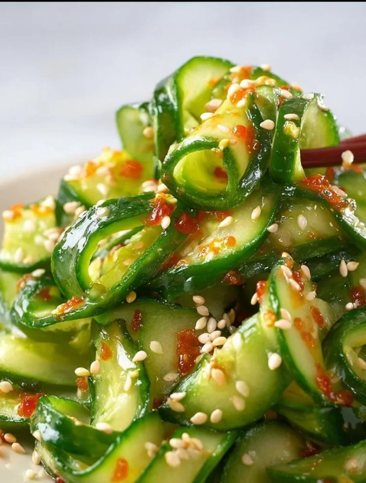 Delicious Japanese cucumber salad with fresh ingredients and vibrant presentation