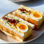 Japanese Egg Sandwich with creamy egg filling and soft bread