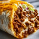 Taco Bell's Beefy Melt Burrito loaded with beef, cheese, and toppings