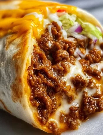 Taco Bell's Beefy Melt Burrito loaded with beef, cheese, and toppings