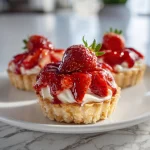Miffy Strawberry Cheesecake Tartlets with fresh strawberries on top