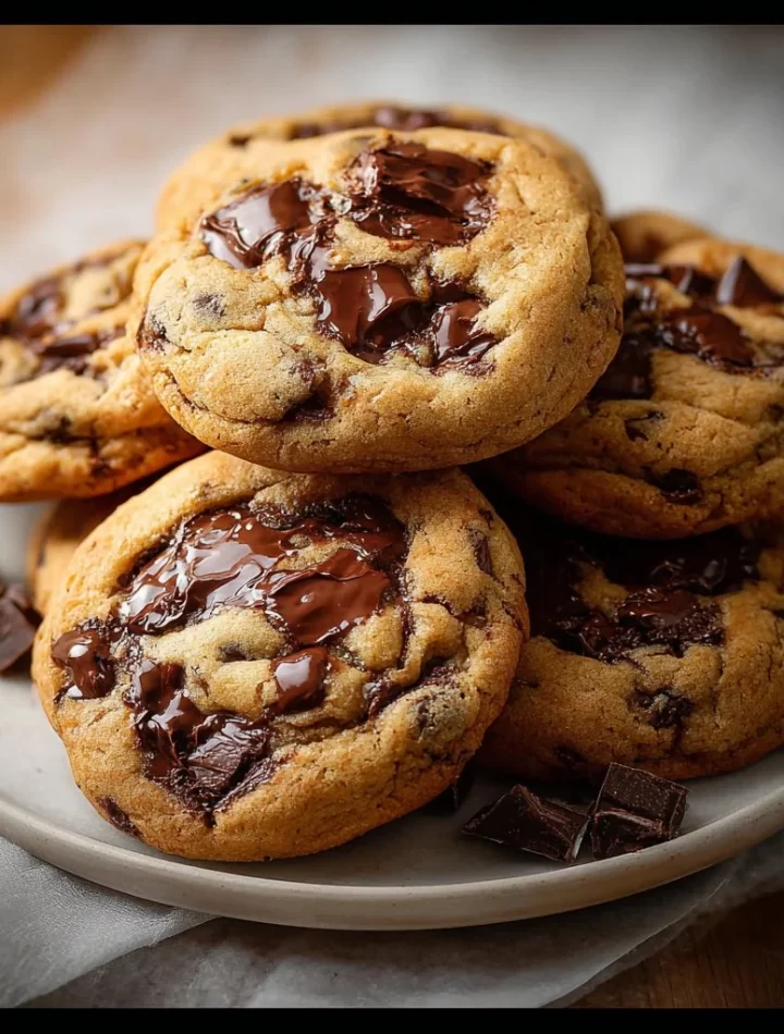 Nutella stuffed chocolate chip cookies fresh out of the oven