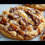 Salted caramel cookie fresh out of the oven, warm and gooey.