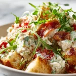 Savory BLT chicken salad with bacon, lettuce, tomatoes, and grilled chicken