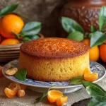 Sicilian Whole Orange Cake beautifully presented with fresh oranges