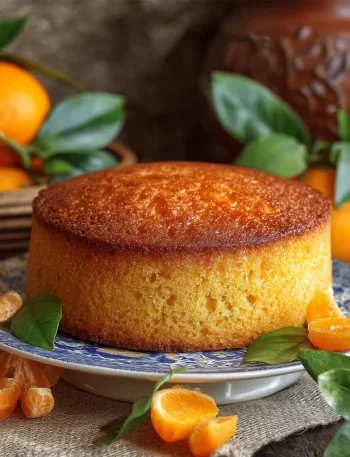Sicilian Whole Orange Cake beautifully presented with fresh oranges